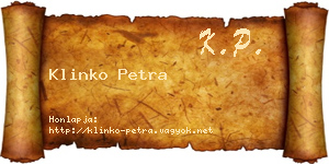 Klinko Petra névjegykártya