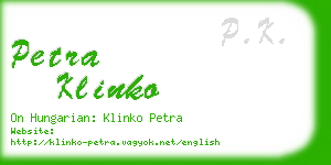 petra klinko business card